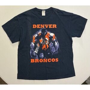 Denver Broncos Incredible Hulk Marvel Y2K NFL T Shirt Distressed Grunge Men XL